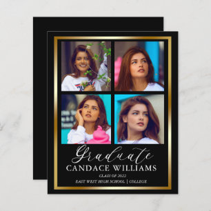 Budget Gold Minimalist Photo Graduate Announcement