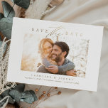 Budget Gold Modern Calligraphy Script Photo Save The Date<br><div class="desc">This modern save the date features beautiful calligraphy style script and a modern,  minimal design in faux gold foil.</div>