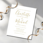 Budget Gold Script Wedding Invitation<br><div class="desc">Featuring signature style names,  this elegant budget wedding invitation can be personalised with your information in chic gold lettering. Designed by Thisisnotme©</div>