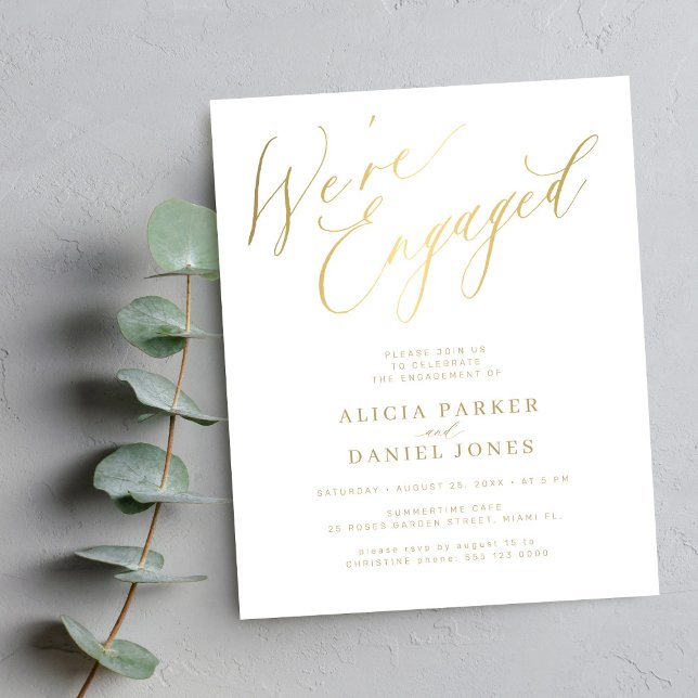 Budget gold script We're Engaged engagement party  (Creator Uploaded)