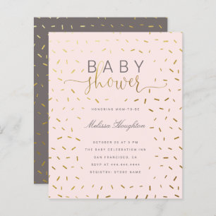 Budget Gold Sprinkle Confetti & Pink Baby Shower