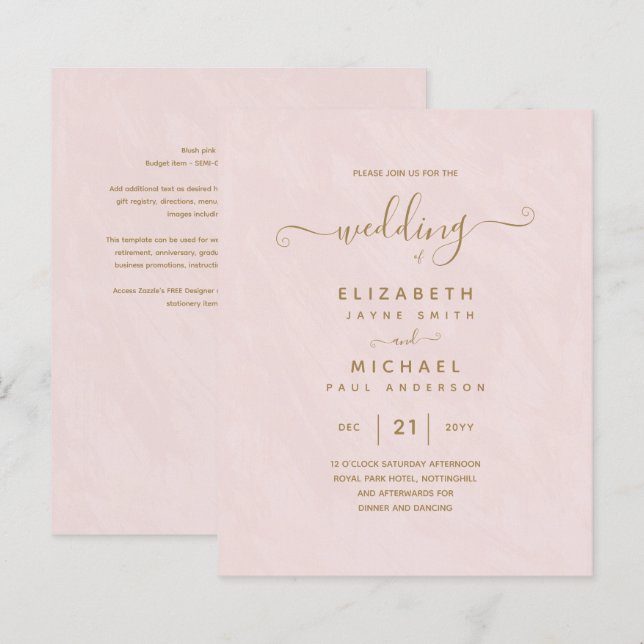 BUDGET Gold Text Monochrome Double-Sided Elegant (Front/Back)
