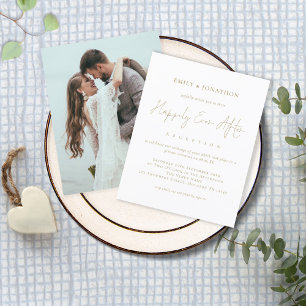 BUDGET Gold Text Photo Happily Ever After Wedding