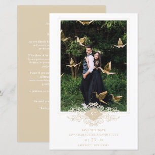 Budget Golden Flourish Lace Ornament Photo Couple