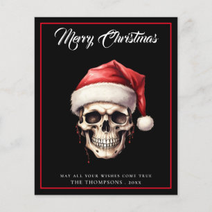 Budget Gothic Santa Skull Merry Christmas Card
