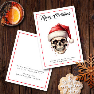 Budget Gothic Santa Skull Merry Christmas Card