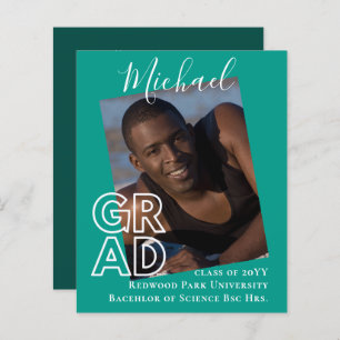 BUDGET Grad PHOTO Announcement Thank You Invite