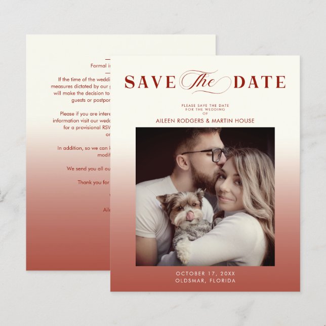 Budget Gradient Wedding Photo Whimsical Script (Front/Back)
