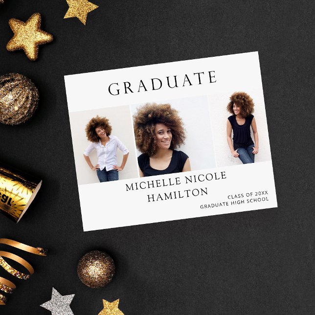 Budget Graduate 3 Photo Announcement Flyer (Creator Uploaded)