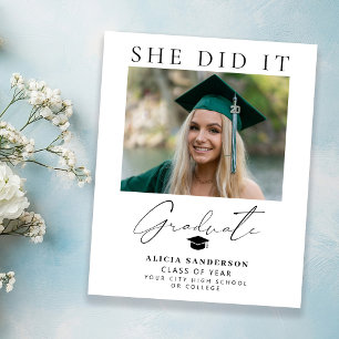Budget graduate photo graduation announcement