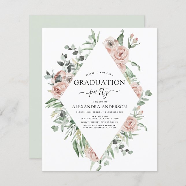 Budget Graduation 2023 Dusty Pink Floral (Front/Back)
