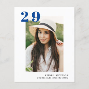 Budget Graduation 2 Photo Simple 2023 Blue Card