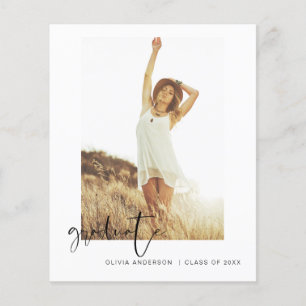 Budget Graduation Announcement Photo Minimalist