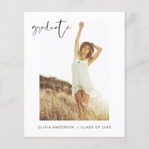 Budget Graduation Announcement Photo Minimalist