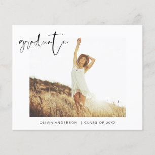 Budget Graduation Announcement Photo Minimalist