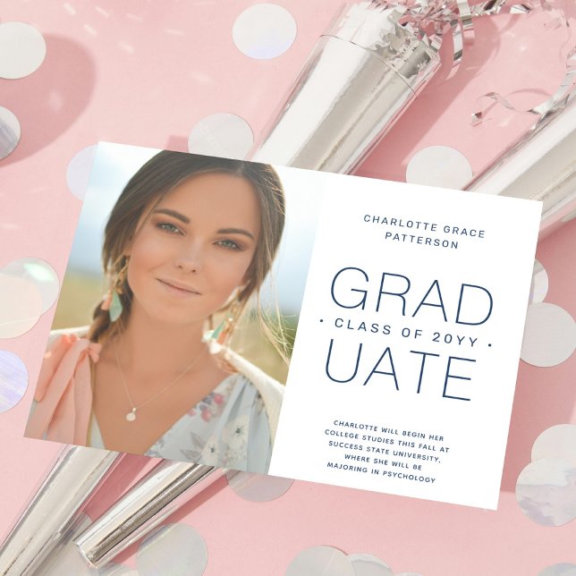 Budget Graduation Announcement Photo Minimalist Flyer (Creator Uploaded)