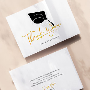 Budget Graduation Cap Gold Thank You Grad 2022 Card