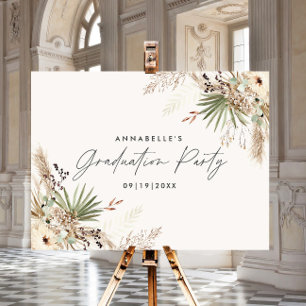 Budget graduation pampas botanical modern elegant  poster