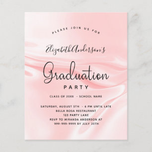 Budget graduation party blush pink satin silk