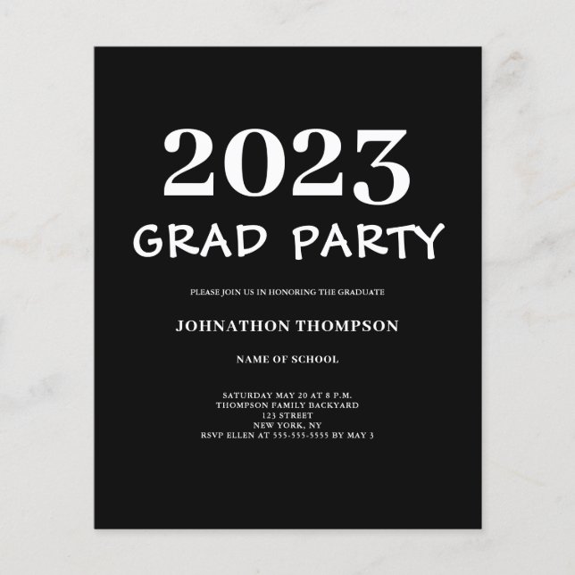 Budget Graduation Party Invitation (Front)