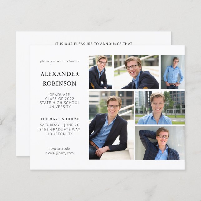 Budget Graduation Party Modern 6 Photo V2 (Front/Back)