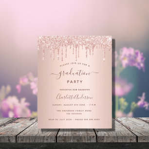 Budget graduation party rose gold glitter 2023