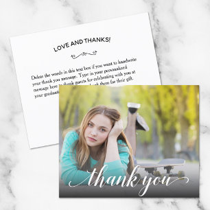 Budget Graduation Photo Thank You Card