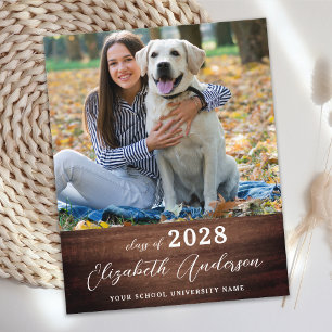 Budget Graduation Rustic Simple Photo Invitation