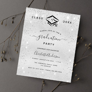 Budget graduation silver glitter modern