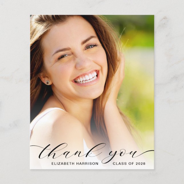 Budget Graduation Thank You Script Photo (Front)