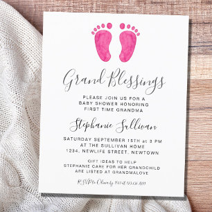 Budget Grand Blessings Girl Baby Shower Invitation