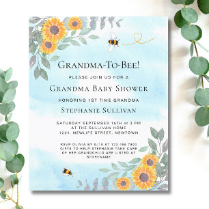 Budget Grandma-To-Bee Baby Shower Invitation