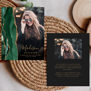 Budget Green Agate Photo Dark Grad Announcement