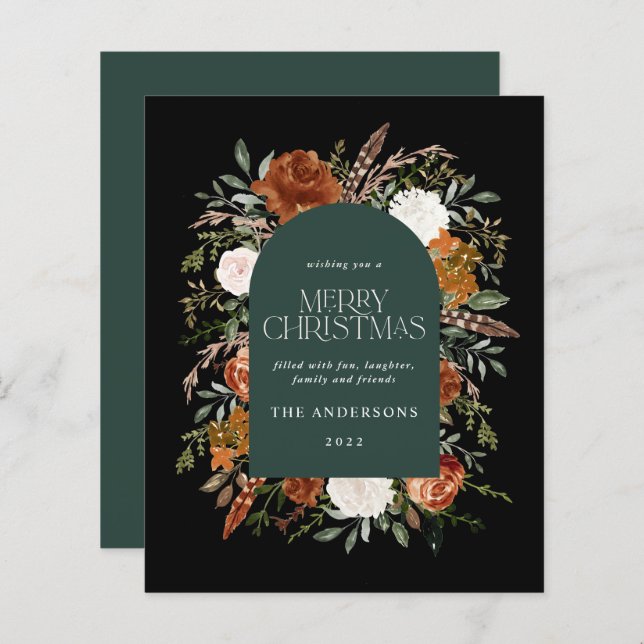 Budget green botanical elegant modern arch (Front/Back)