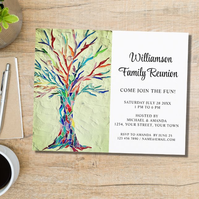 Budget Green Botanical Family Reunion Invitation (Creator Uploaded)