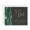 Budget Green Gold Agate Dark Wedding Save the Date