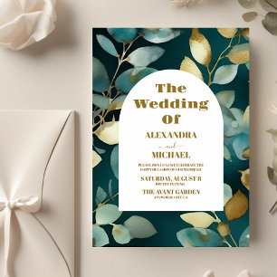Budget Green Gold Greenery Eucalyptus Wedding Flyer