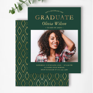 Budget Green Gold Photo Graduation Celebration