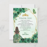 Budget Green Gold Princess Mis Quince Thank You