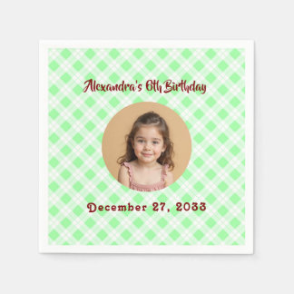 Budget Green Kids Photo, Kids Birthday Party Napkin