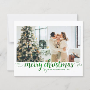 BUDGET Green Merry Christmas Heart Script Photo