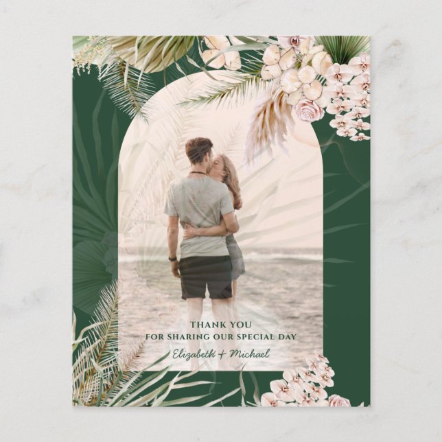 BUDGET Green Pampas Grass PHOTO THANK YOU MATTE Flyer (Front)