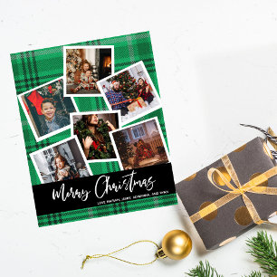 Budget Green Plaid Multi Photo Christmas Flyer