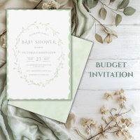Budget Green Scallop Frame Vintage Baby Shower
