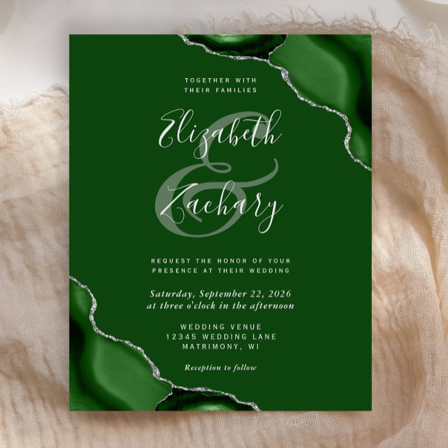 Budget Green Silver Agate Corners Wedding (Creator Uploaded)