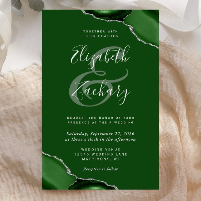 Budget Green Silver Agate Corners Wedding (Creator Uploaded)