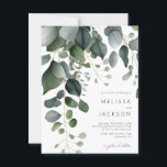 Budget Greenery and Eucalyptus Wedding Invitation Postcard<br><div class="desc">Greenery and Eucalyptus Wedding Invitation</div>