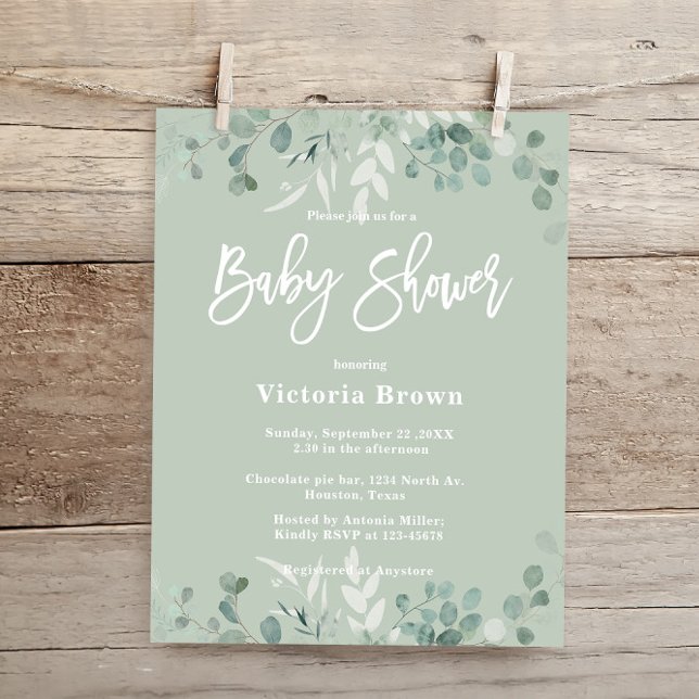 Budget Greenery  Baby Shower  Invitation (Creator Uploaded)