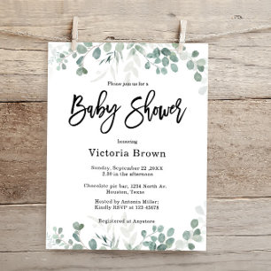 Budget Greenery Baby Shower Invitation