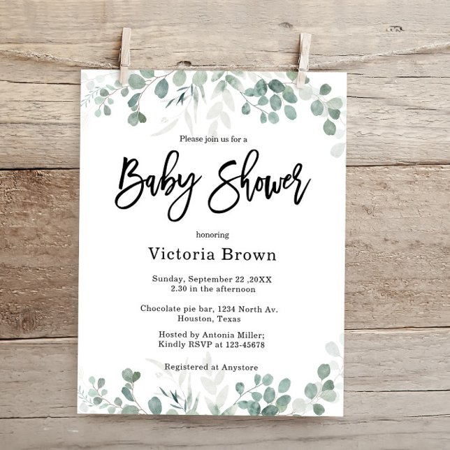 Budget Greenery  Baby Shower  Invitation (Creator Uploaded)